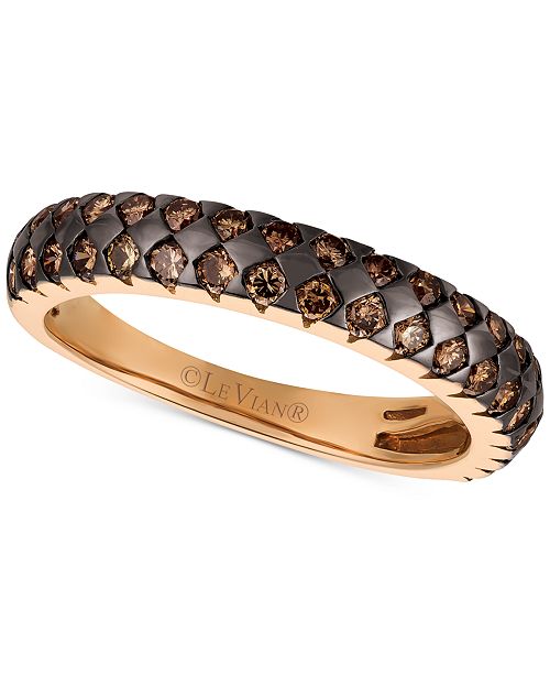 Le Vian Chocolatier Chocolate Diamonds Statement Ring 3 4 Ct T W In 14k Rose Gold Reviews Rings Jewelry Watches Macy S