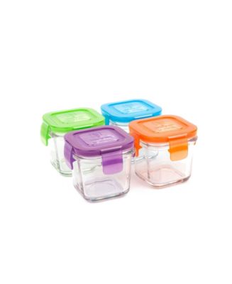 Fiambreras Wean Green Para Bebé - Pack De 4 Cubos De Cristal Templado 120 Ml, Herméticos, Aptos Microondas Y Congelador