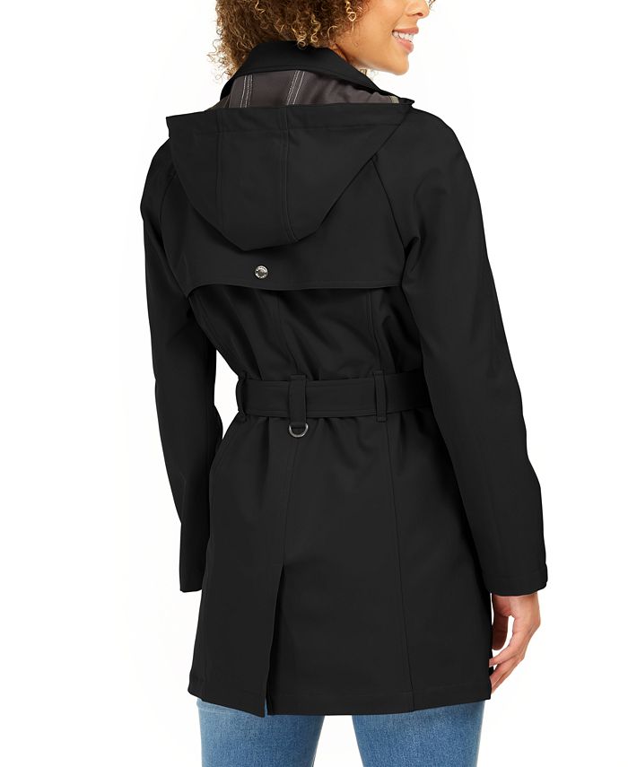 Calvin Klein Asymmetrical Belted Hooded Raincoat & Reviews - Coats ...