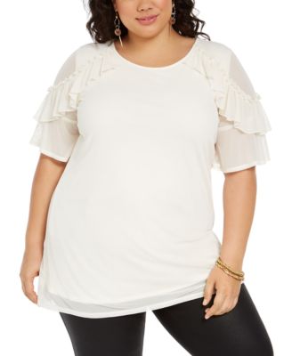 white high low shirt plus size