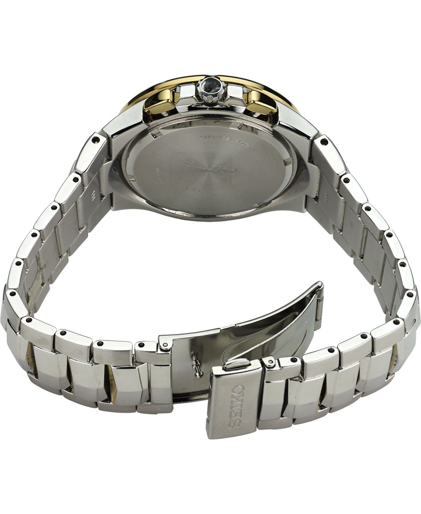 Мужские часы Seiko Solar Chronograph Coutura Two-Tone Stainless Steel Bracelet Watch 44mm SSC376 — фото 6