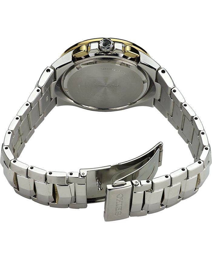 seiko solar chronograph two tone