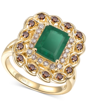 image of Le Vian Costa Smeralda Emerald (1-5/8 ct. t.w.) & Diamond (5/8 ct. t.w.) Ring in 14k Gold