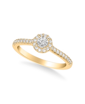 image of Diamond Halo Engagement Ring (1/2 ct. t.w.) in 14k Rose, Yellow or White Gold