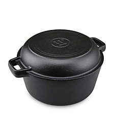 5 Quart Seasoned Cast Iron Dutch Oven With 10.25" Skillet and Lid