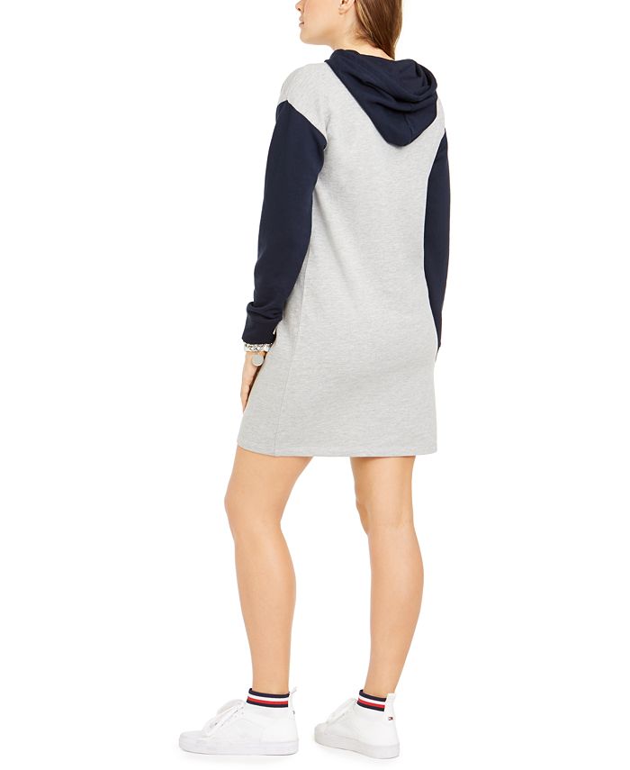 Tommy Hilfiger Women's Logo Hoodie Dress Gray Size X-Large