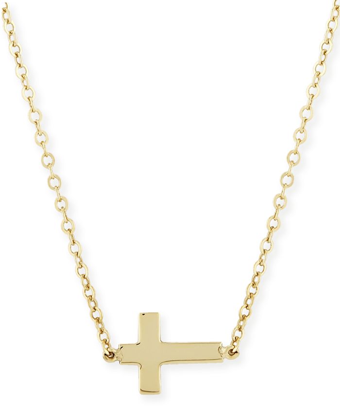 Macy's - Sideways Cross Necklace Set in 14k Gold