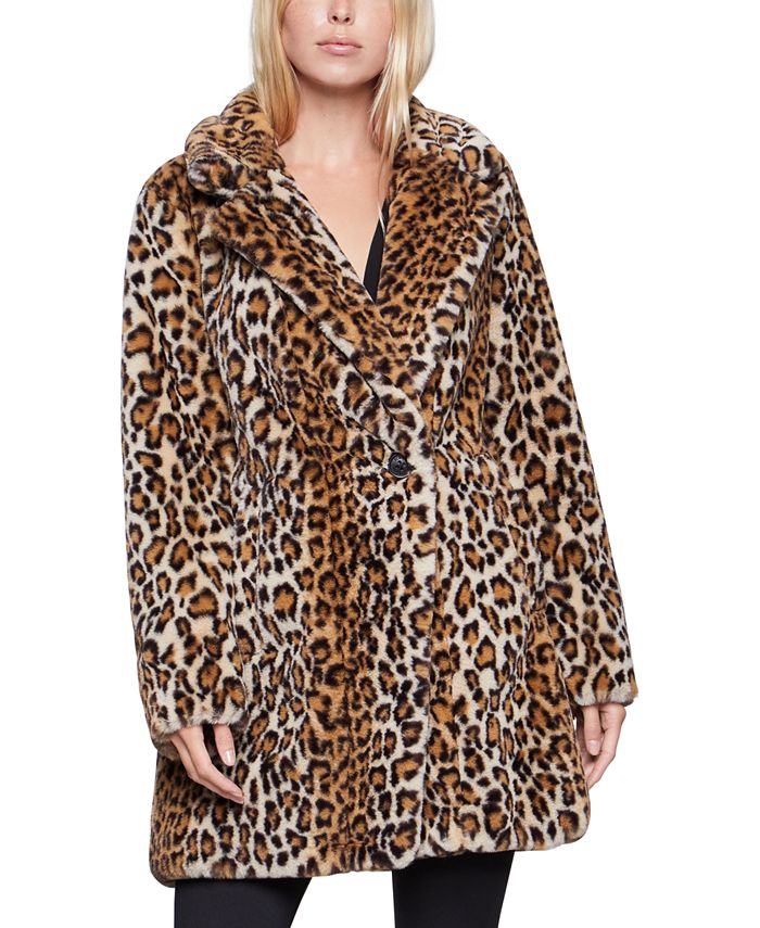 BCBGeneration Leopard Print Faux Fur Coat Macy s