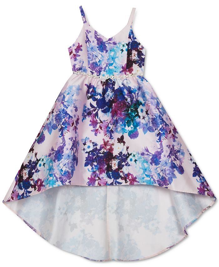 Rare Editions Little Girls Floral-Print High-Low Dress - Macy's