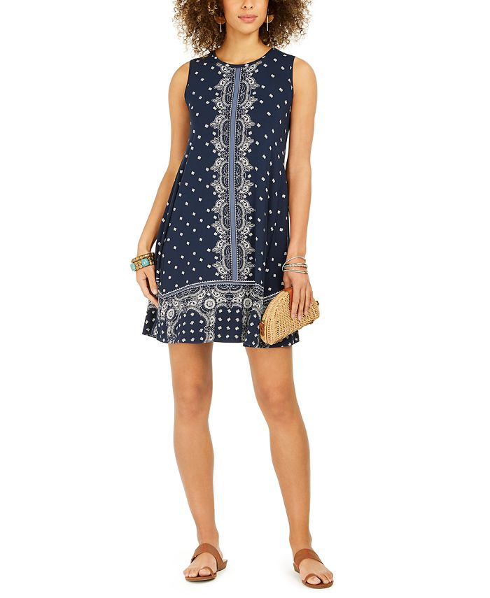 Style & Co Sleeveless Printed A-Line Dress, Created for Macy's - Macy's