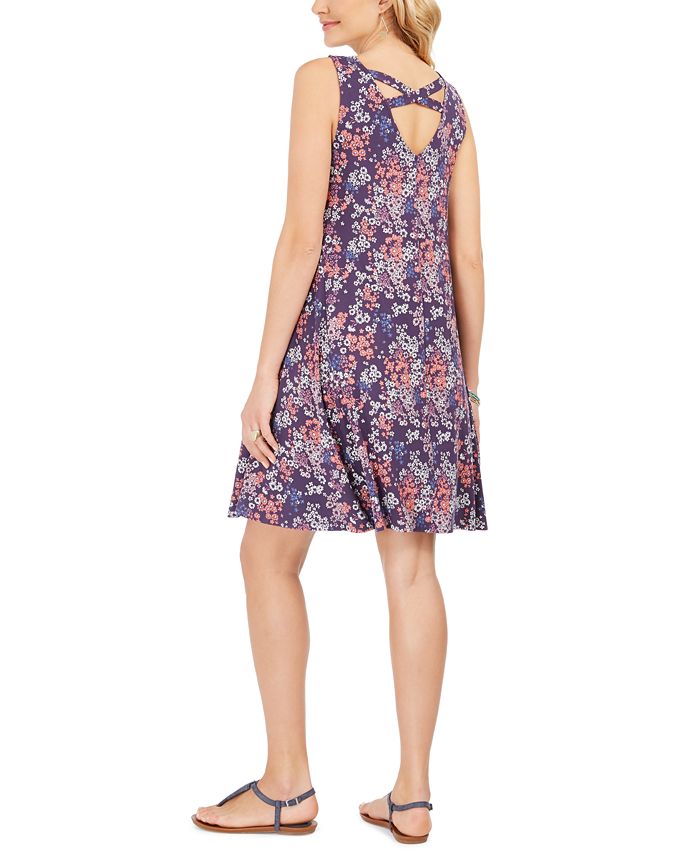 Style & Co Sleeveless Printed Strappy-Back Dress, Created for Macy's ...