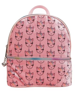 pink velvet mini backpack