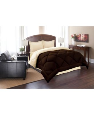 Elegant Comfort Reversible Down Alternative Comforter Sets Bedding In Pink Purple