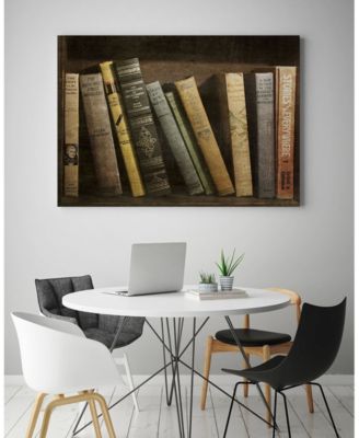 14" x 11" Vintage Like Book Collection II Museum Mounted Canvas Print