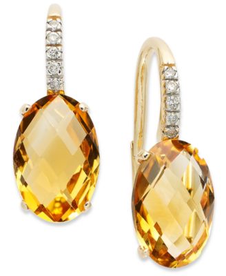 citrine 14k gold earrings