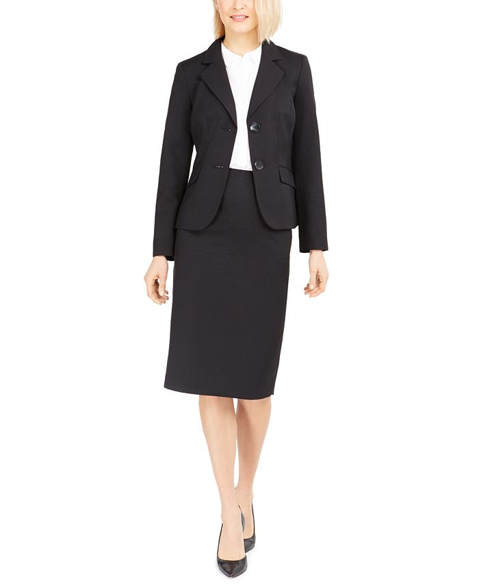 Le Suit Two-Button Skirt Suit - Macy's