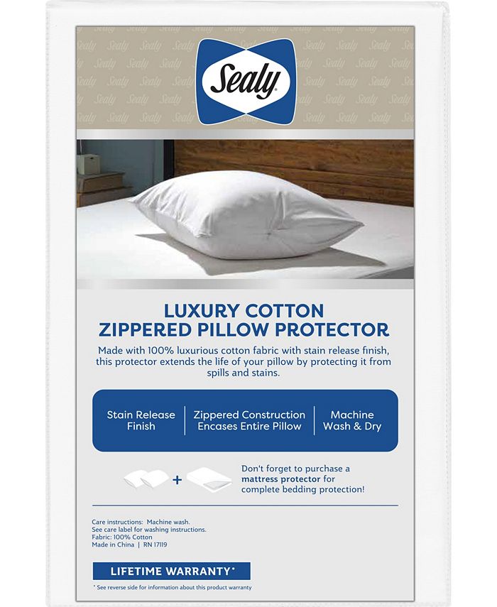 Sealy Luxury Cotton Zippered Pillow Protector, King Macy's