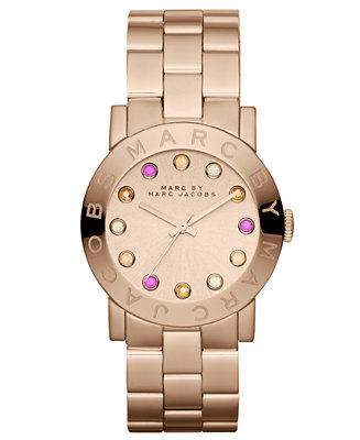 Marc by Marc Jacobs Watch, Women's Amy Rose Gold-Tone Stainless Steel ...