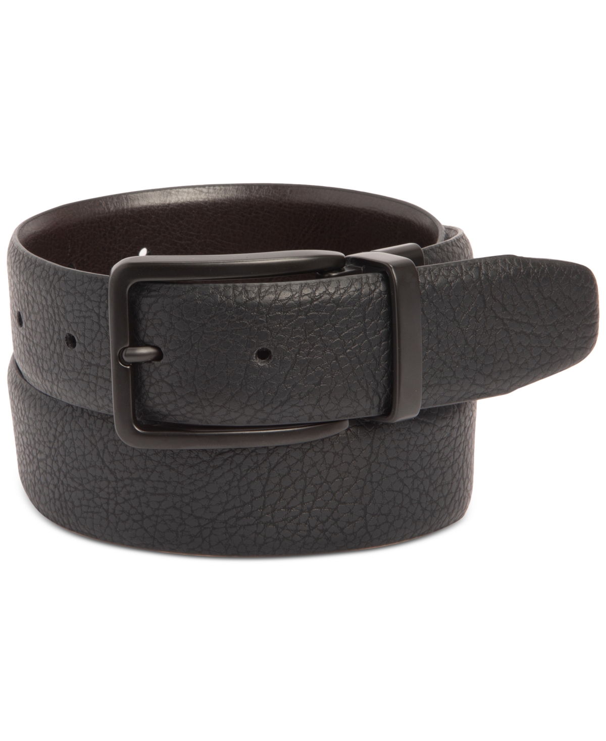 Kenneth Cole Reaction Men's Stretch Reversible Faux-leather Belt In Black,brown