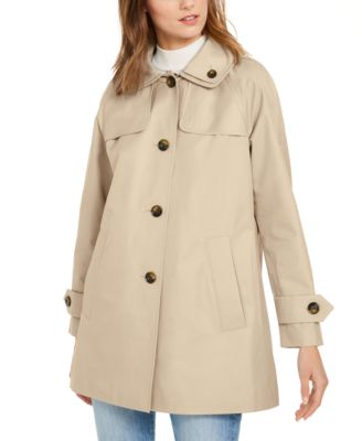 brown leather trench