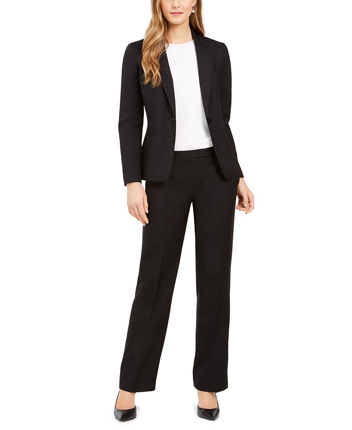 Le Suit One-Button Straight-Leg Pantsuit - Macy's