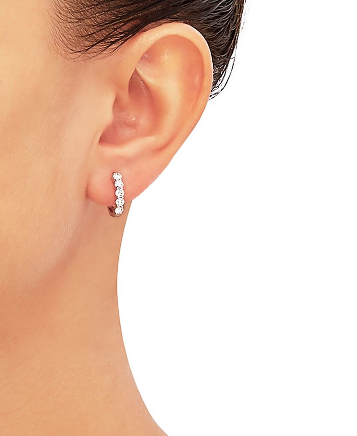 Forever Grown Diamonds Lab Created Diamond Small Huggie Hoop Earrings