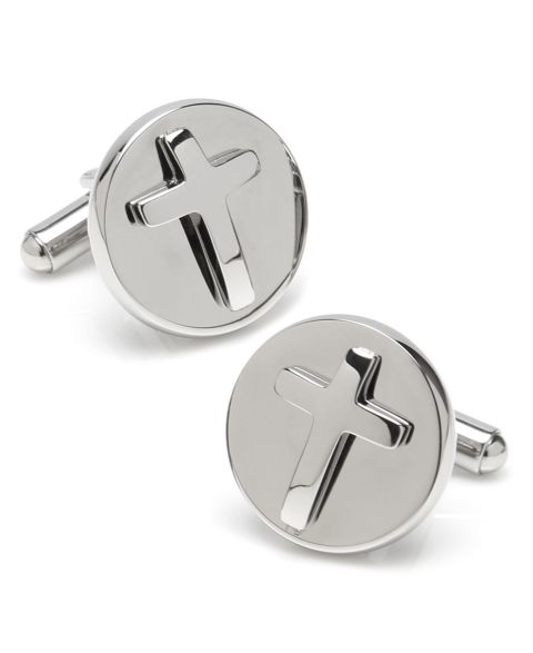 Мужские запонки Ox & Bull Trading Co. Ox Bull & Trading Co Cross Round Cufflinks