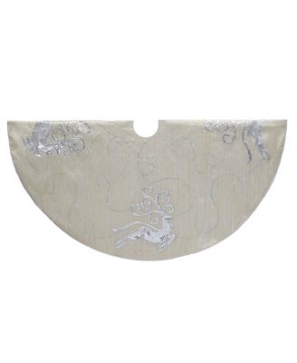 Kurt Adler - 50-inch Light Gold Tree skirt with Reindeer