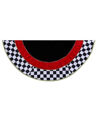 Kurt Adler - 52-Inch Black and White Checkered Treeskirt