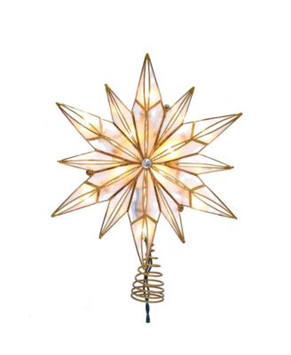 Kurt Adler - 10-Light 12-Point Capiz Star and Center Gem Treetop