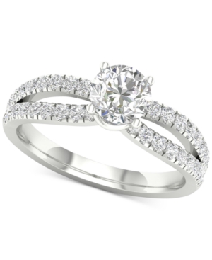 image of Diamond Bowed Shank Engagement Ring (1-1/3 ct. t.w.) in 14k White Gold