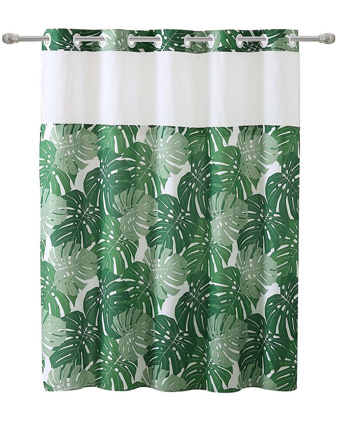 Hookless Palm Leaf Shower Curtain with Peva Liner - Macy's