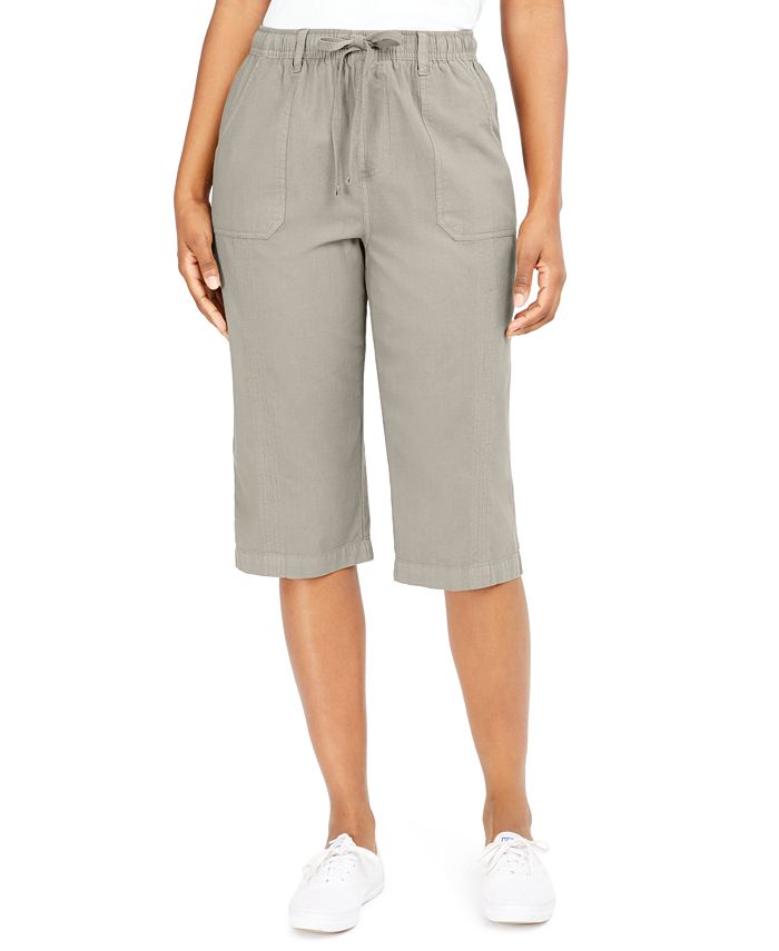 Karen Scott Petite Cotton Skimmer Pants, Created for Macy's - Macy's