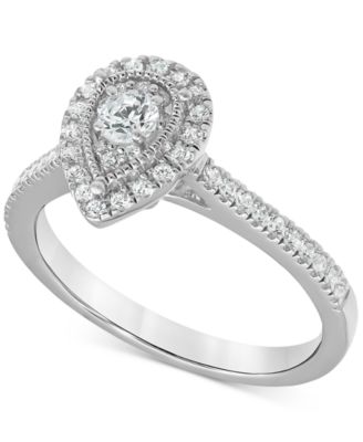 tear drop diamond engagement ring