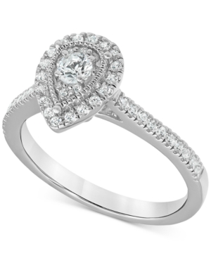 image of Diamond Teardrop Halo Engagement Ring (1/2 ct. t.w.) in 14k White gold