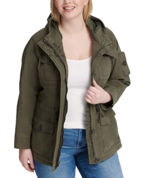 Levi's Trendy Plus Size Cotton Hood Utility Jacket