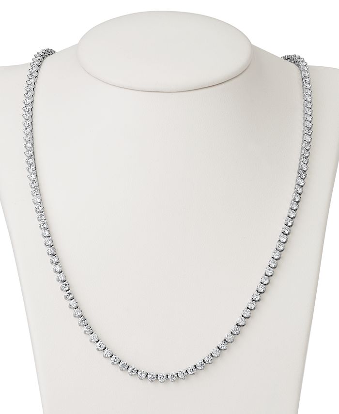 Macy's Certified Diamond AllAround 17" Tennis Necklace (11 ct. t.w.) in 14k White Gold Macy's