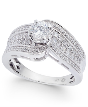image of Diamond Wide Swirl Engagement Ring (1 ct. t.w.) in 14k White Gold