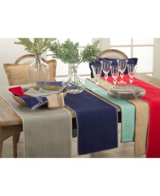 Celena Collection Whip Stitched Design Cotton Table Runner