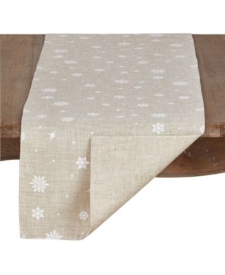 Poly Blend Christmas Runner with Snowflake Design