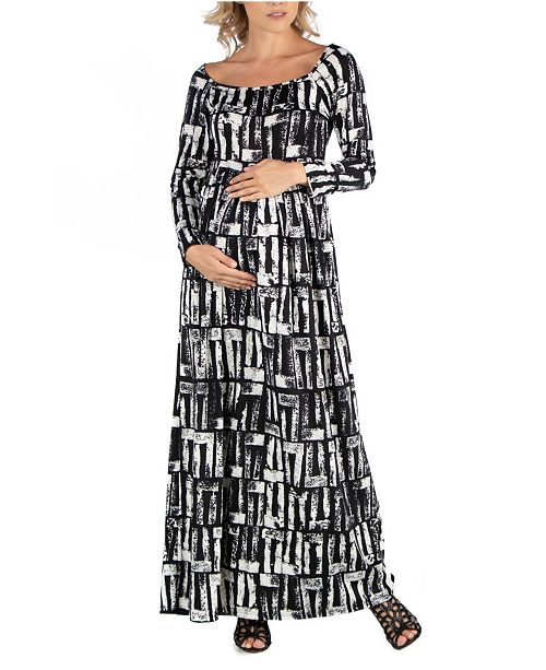 24seven Comfort Apparel Sleeve Maternity Maxi Dress Reviews