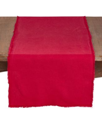 Fringed Linen Design Stone Washed Runner