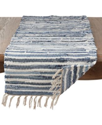Striped Denim Chindi Dining Table Runner