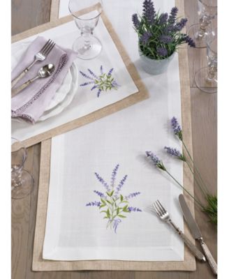 Double Layer Table Runner with Lavender Design