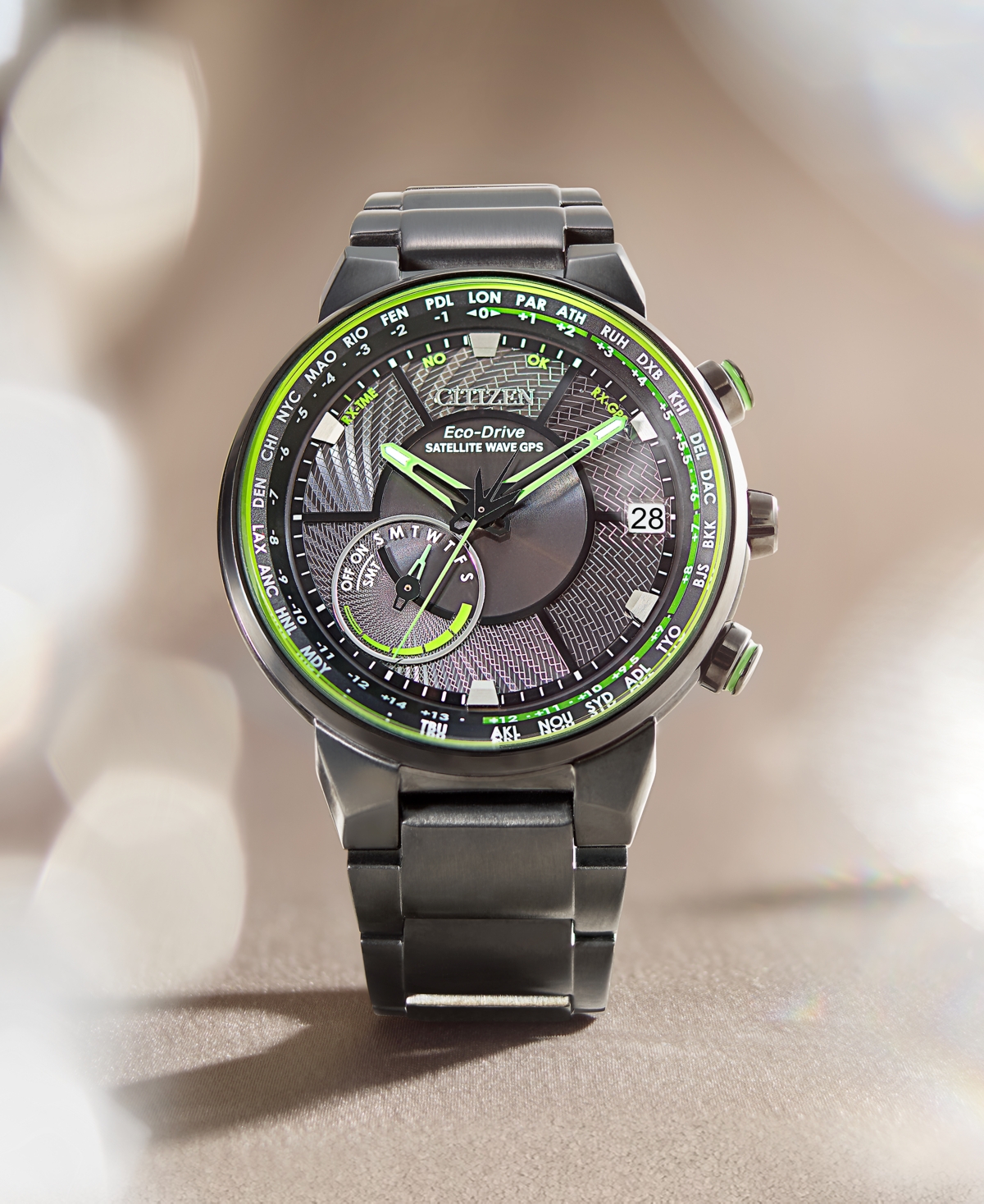 Citizen Eco-Drive Men's Satellite Wave GpsTone Stainless Steel Bracelet Watch 44mm - Black