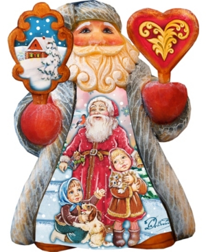 G.debrekht Mini Tale Scenic Santa With Pets Figurine In Multi