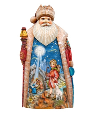 G.debrekht Woodcarved And Hand Painted Star Of Hope Santa Figurine In Multi