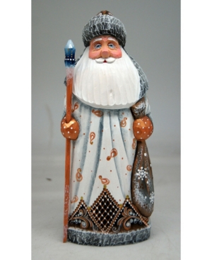 G.debrekht Woodcarved And Hand Painted Santa White Christmas Twinkle-yuletide Santa Figurine In Multi