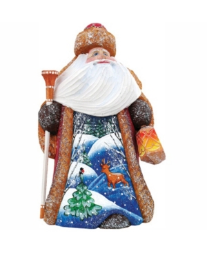 G.debrekht Woodcarved And Hand Painted Quiet Night Santa And Hand Painted In Multi