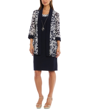 R & M Richards Dress & Printed Jacket